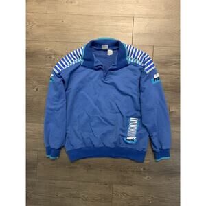 Vintage Nike Spell Out Sweatshirt 80s 90s M Blue Embroidered Swoosh Pullover